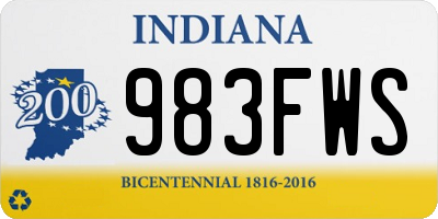 IN license plate 983FWS