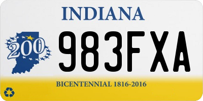 IN license plate 983FXA