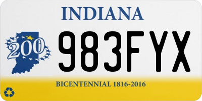 IN license plate 983FYX