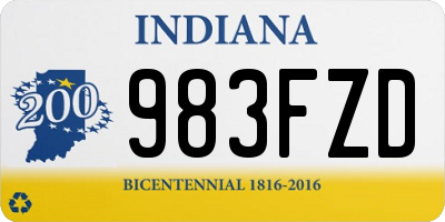 IN license plate 983FZD