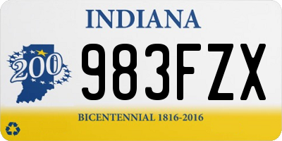 IN license plate 983FZX