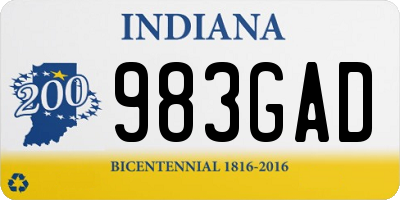 IN license plate 983GAD