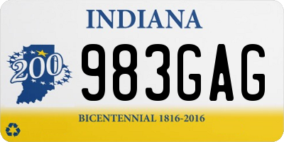 IN license plate 983GAG