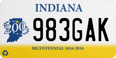 IN license plate 983GAK