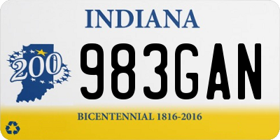 IN license plate 983GAN