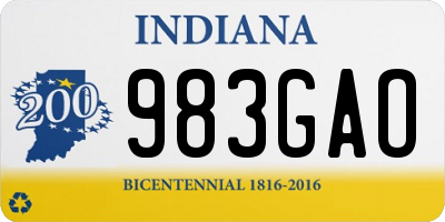 IN license plate 983GAO
