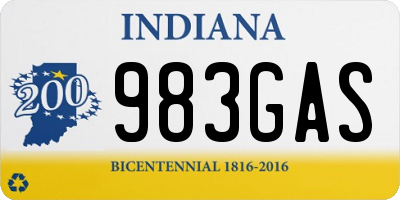 IN license plate 983GAS