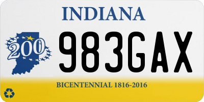 IN license plate 983GAX