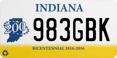 IN license plate 983GBK