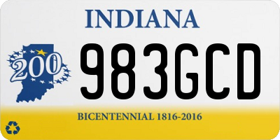 IN license plate 983GCD