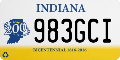 IN license plate 983GCI