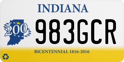 IN license plate 983GCR