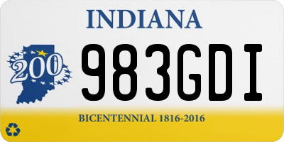 IN license plate 983GDI