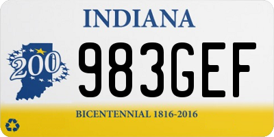 IN license plate 983GEF