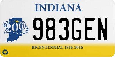 IN license plate 983GEN