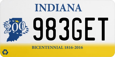 IN license plate 983GET