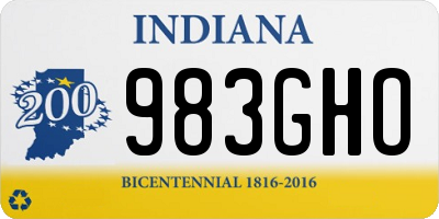 IN license plate 983GHO