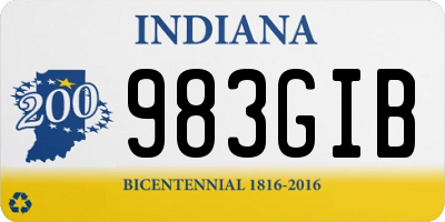 IN license plate 983GIB