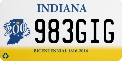 IN license plate 983GIG