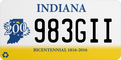 IN license plate 983GII