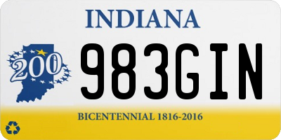 IN license plate 983GIN