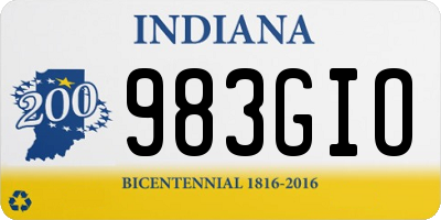 IN license plate 983GIO