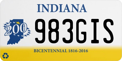 IN license plate 983GIS