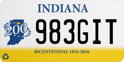 IN license plate 983GIT