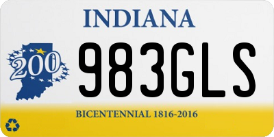 IN license plate 983GLS