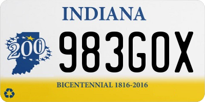 IN license plate 983GOX