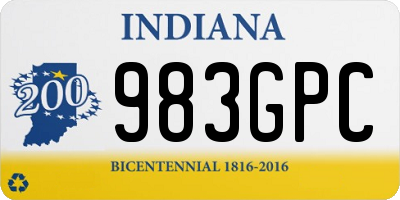 IN license plate 983GPC