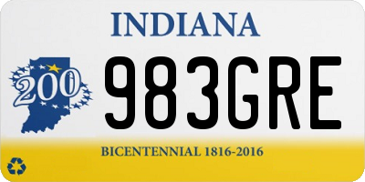 IN license plate 983GRE