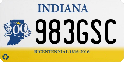 IN license plate 983GSC