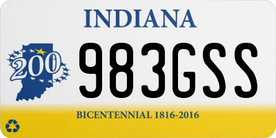 IN license plate 983GSS