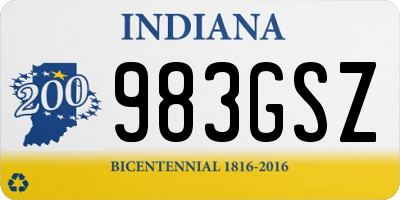 IN license plate 983GSZ