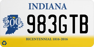 IN license plate 983GTB