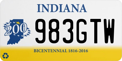 IN license plate 983GTW