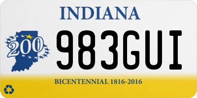 IN license plate 983GUI