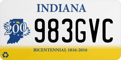 IN license plate 983GVC