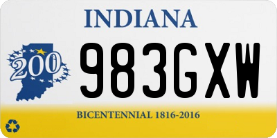 IN license plate 983GXW