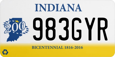 IN license plate 983GYR