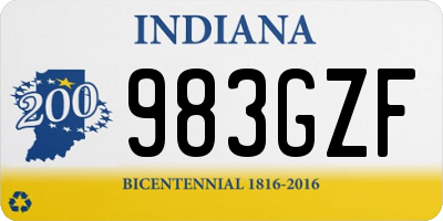 IN license plate 983GZF