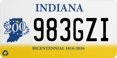 IN license plate 983GZI