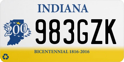 IN license plate 983GZK