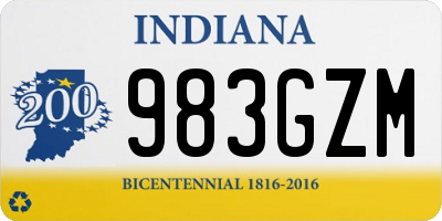 IN license plate 983GZM