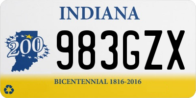 IN license plate 983GZX