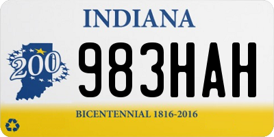 IN license plate 983HAH