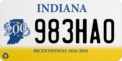 IN license plate 983HAO