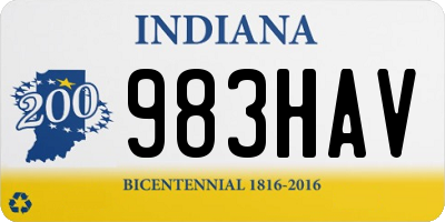 IN license plate 983HAV