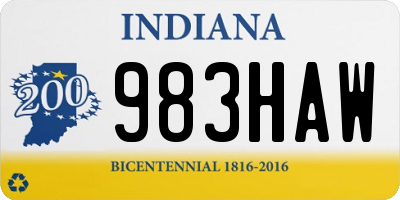 IN license plate 983HAW
